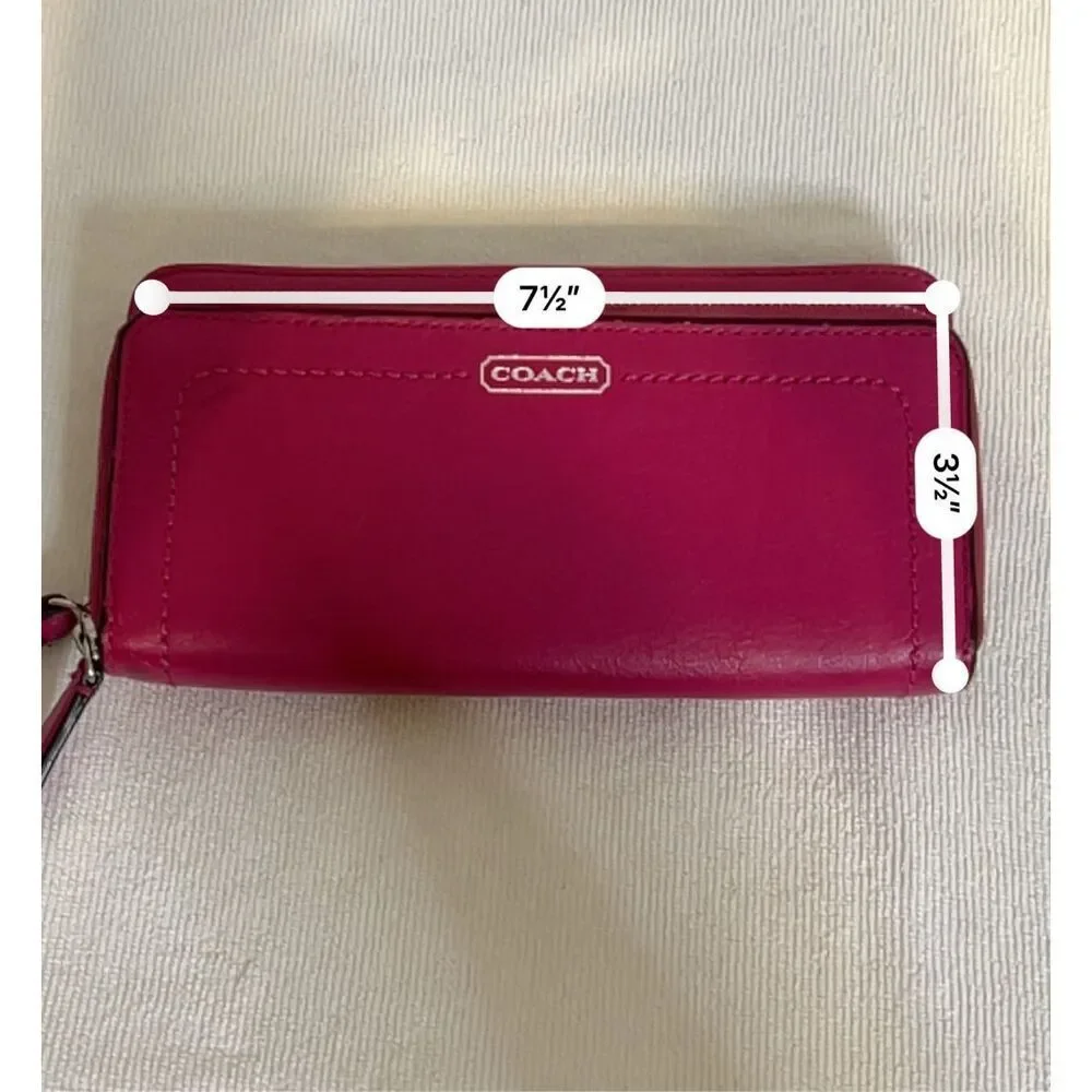 Vintage Pink Coach Wristlet Billfold Wallet OS - Picture 7 of 7